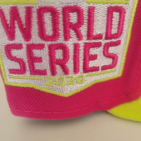 Los Angeles Dodgers New Era 59FIFTY Fitted Hat Pink 2020 World Series Sz 7 1/2 - Picture 4 of 6